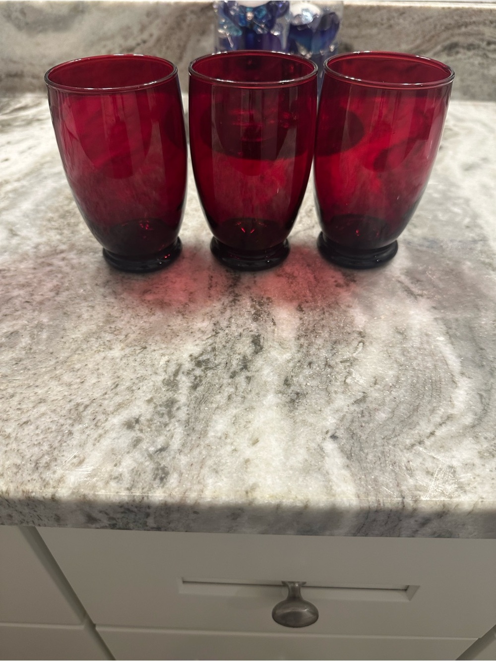Vintage Ruby Red Glassware – Set of 3